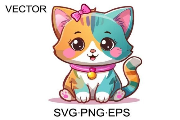 Cat Baby Girl SVG Vector Illustration