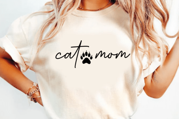 Cat Mom SVG, Cat Mom Paw PNG