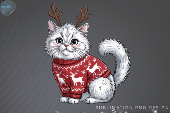 Christmas Cat Meowy Christmas PNG Design