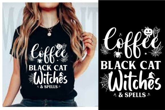 Coffee Black Cat Witches SVG Design