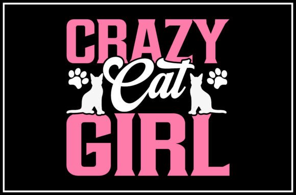 Crazy Cat Girl SVG Design