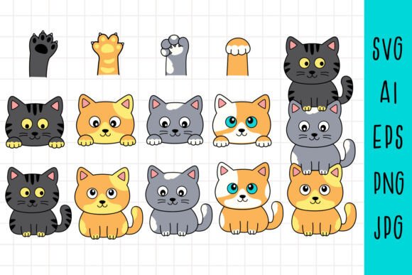 Cute Cat PNG, Cat Clipart, Cat Paws