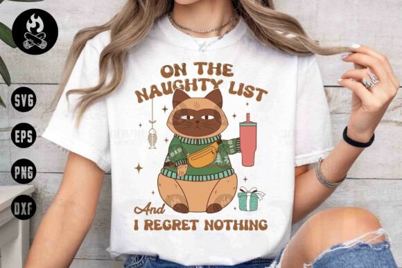 Naughty Cat Christmas SVG PNG