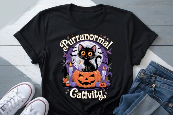 Purranormal Cativity Halloween Tee PNG