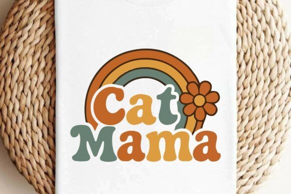 Retro Cat Mama SVG PNG DXF Sublimation