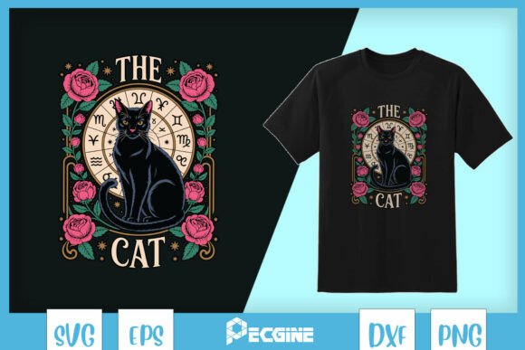 The Cat Boho Cat Hippie Cat Funny SVG