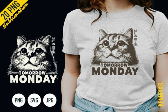 Tomorrow is Monday Lazy Cat Shirt SVG