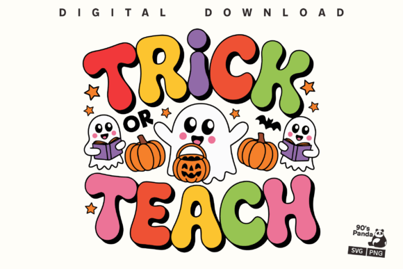 Trick or Teach Halloween Ghost SVG PNG