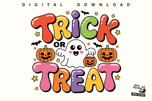 Trick or Treat Halloween Ghost SVG PNG